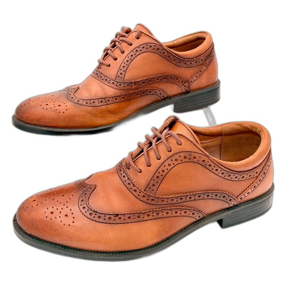 G. H. Bass Brown Leather Flex Step Wingtip Brogue Oxfords Men’s size 10M